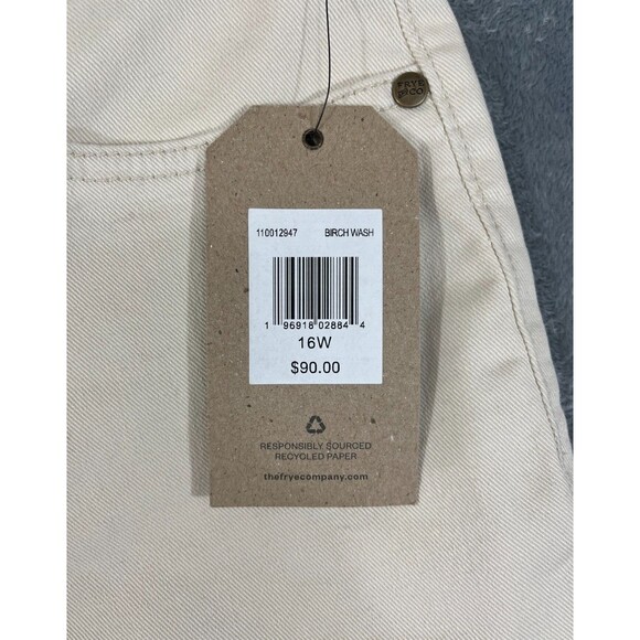 NEW Frye & Co. Jeans Women's 16W Harper Mid-Rise Crop Flare Birch White - Picture 11 of 15